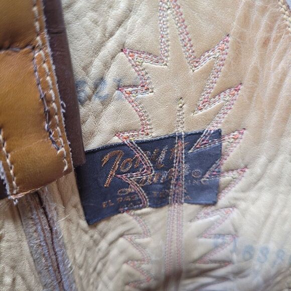 Vintage Tony Lama Boots Mens 8.5 Brown Leather Western Cowboy Rodeo - Picture 10 of 13